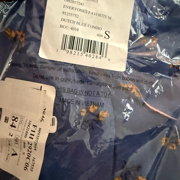 Free People Everyone’s Favorite Mini Dress Blue Floral with delicate tie NWT S M - Picture 11 of 11